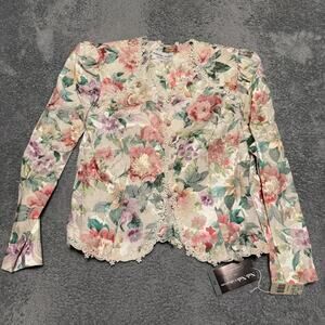 Nah Nah Collection Daytons Vintage Blazer Women 14 Pink Floral Lace